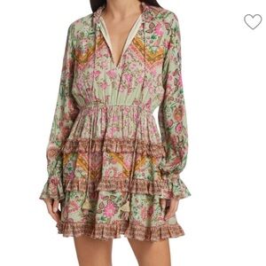 HEMANT & NANDITA Nora mini dress in sage